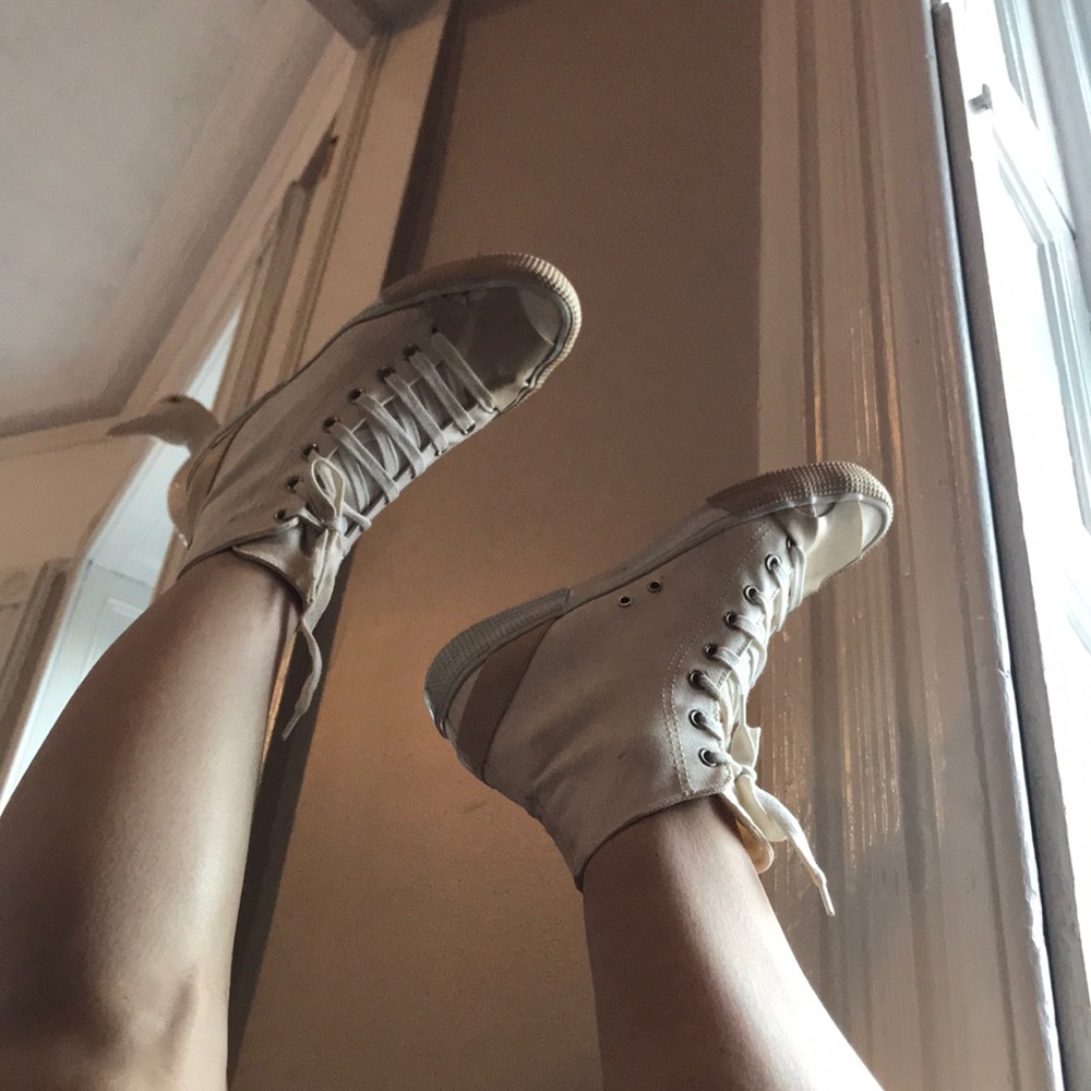 HELMUT LANG White Canvas High-top Sneakers - Picture 9 of 9